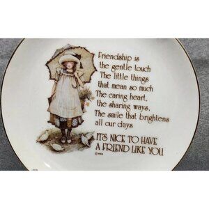 Vtg 1976 Friendship Genuine Porcelain Plate Gold Rim 6" Lasting Memories